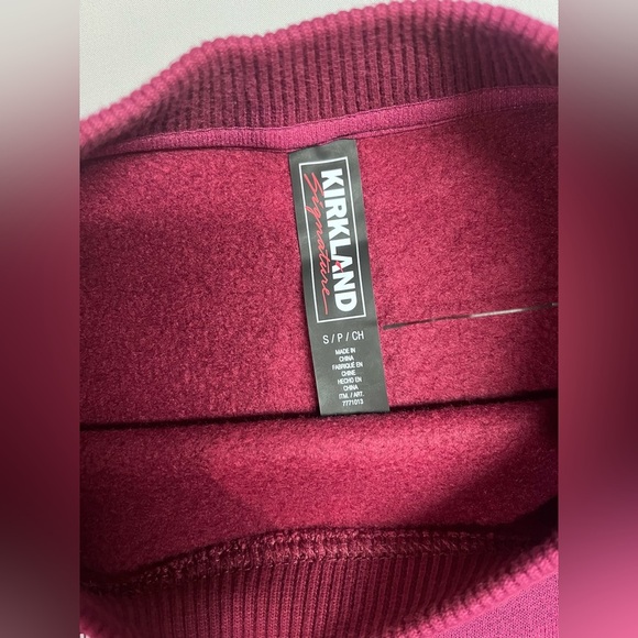 Kirkland Signature Fleece Sweater Crew Neck Size Small Burgundy - Picture 5 of 5